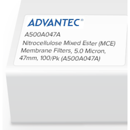 ADVANTEC MFS MCE Membrane Filters, 5.0um, 47mm, PK100 A500A047A